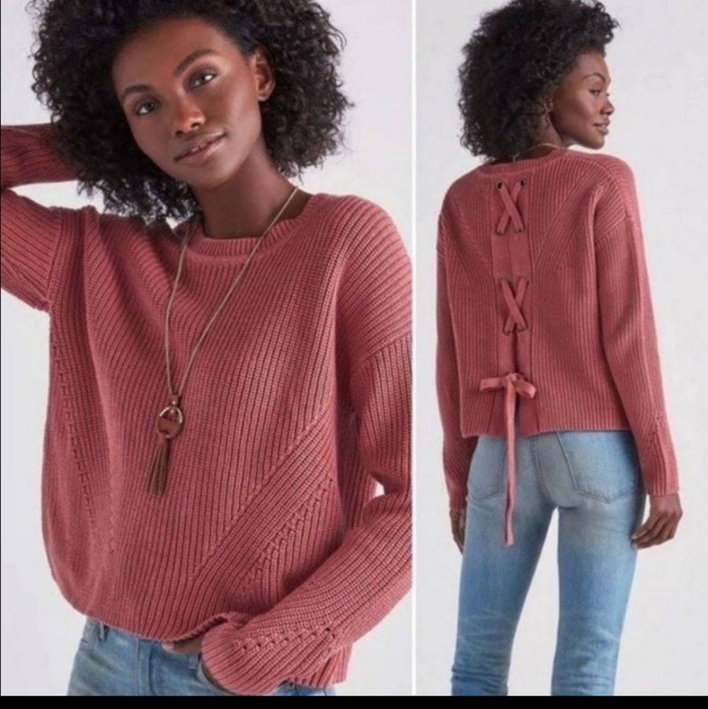 Lucky Brand sweater ties up the back